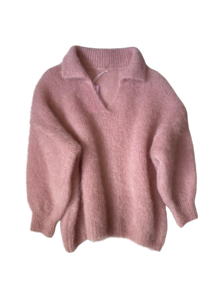 Baby pink elegant sweater for woman