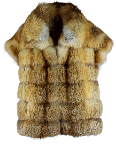 Universalaus dydžio lapės kailio liemenė kimono