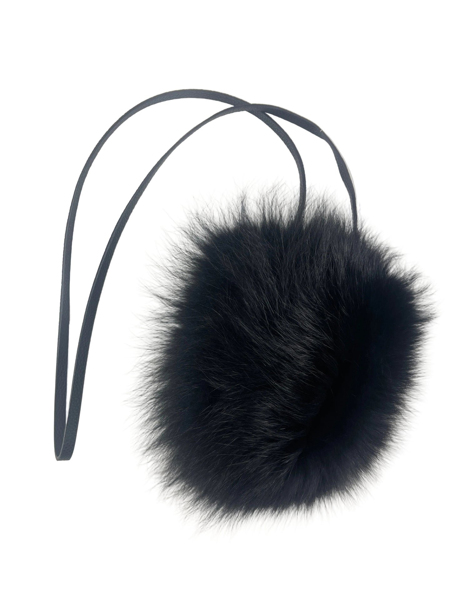  Maža madinga tikro kailio rankinė su ilga odine rankena