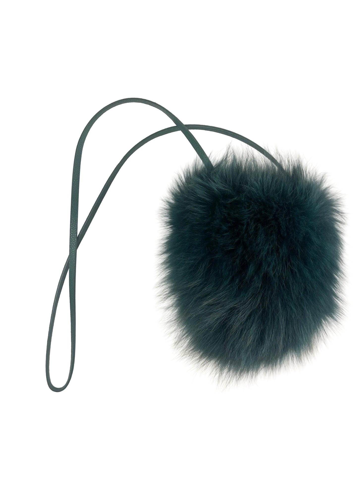  Maža madinga tikro kailio rankinė su ilga odine rankena