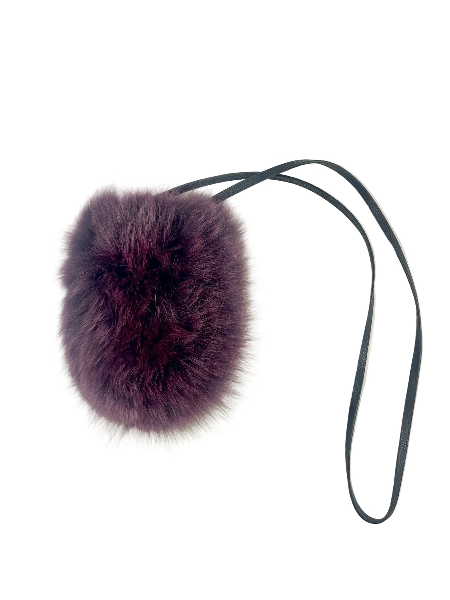  Maža madinga tikro kailio rankinė su ilga odine rankena