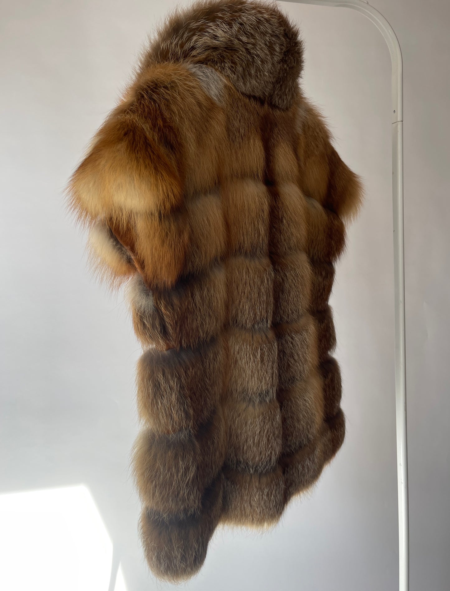 One size fits all fox fur kimono vest