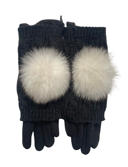 Black colour elegant woman gloves