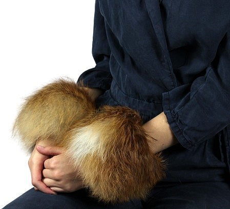 Fox fur wristbands - cuffs set