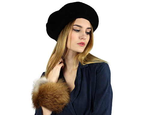 Fox fur wristbands - cuffs set